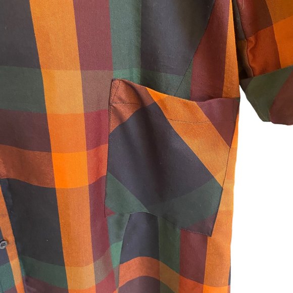 PROMESA‎ PLAID WOMEN'S OVERSIZED SHIRT DRESS WITH POCKETS SZ S - Picture 4 of 5